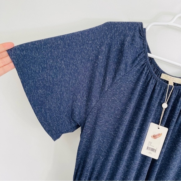 CHELSEA & VIOLET Navy Blue Short Sleeve Tiered Ruffled Hem Dress - SMALL - Picture 3 of 11